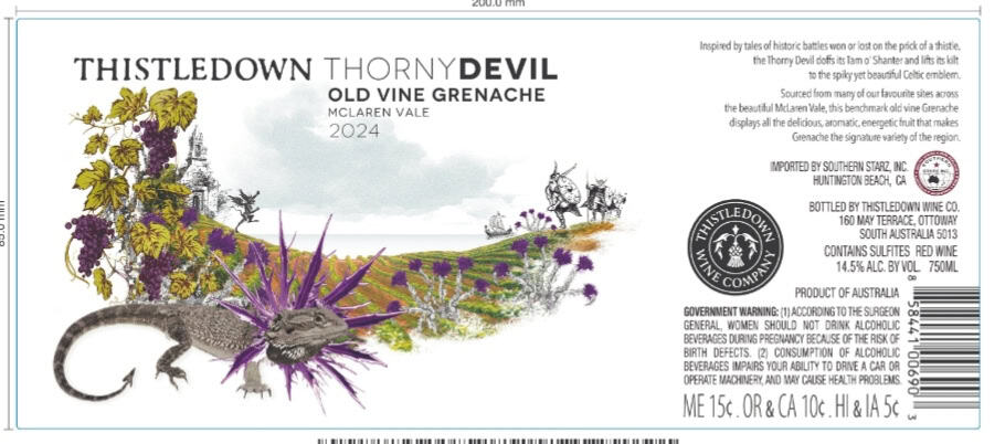 Thistledown The Thorny Devil Grenache 2024 Front Label 08192026